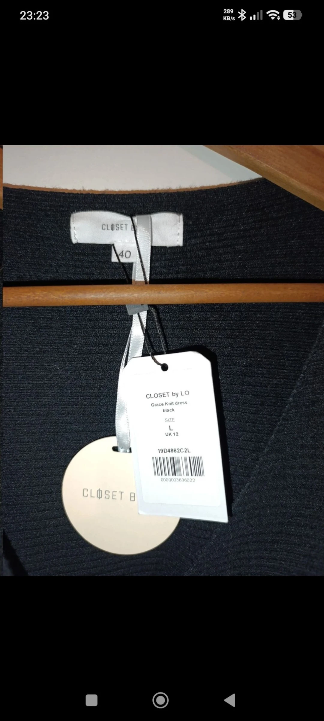 Robe noire Closet by Ló modèle Grace Knit taille L – photo 4
